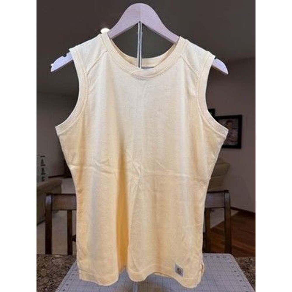 Carhartt Women's M 8-10 Sleeveless Tank Top Soft Yellow 100% Cotton Workwear